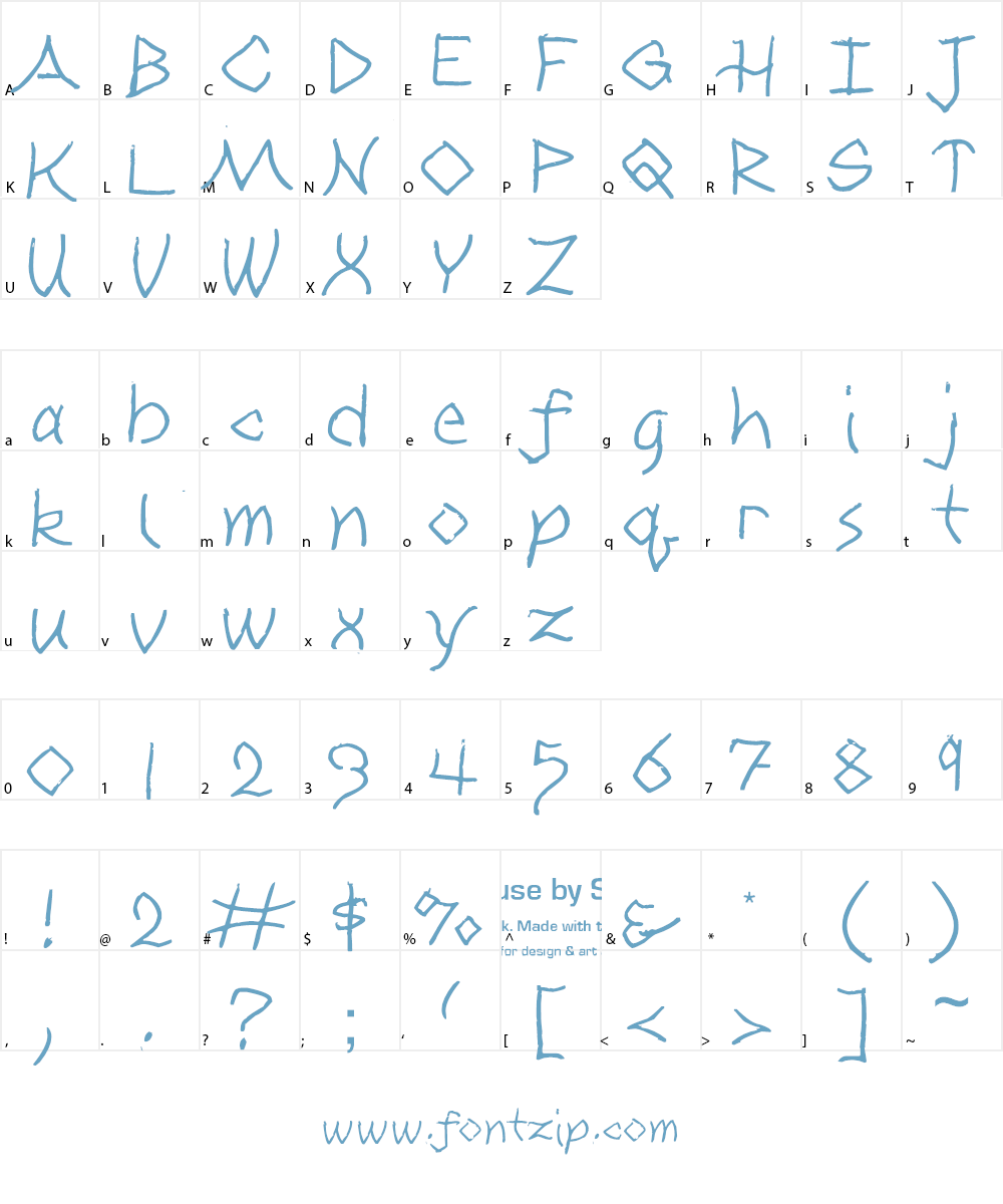 Tribal Schoolhouse Font Character